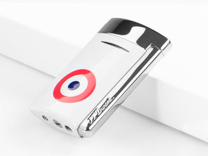 Briquet S.T. Dupont Minijet, Chrome, Laque, Blanc, 010802