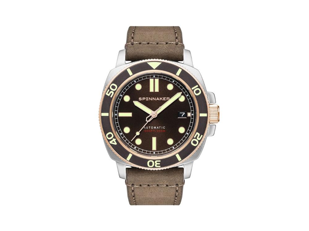 Montre Automatique Spinnaker Hull Diver, Marron, 42 mm, 30 atm, SP-5088-04