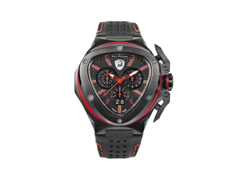 Montre à Quartz Tonino Lamborghini Spyder X Red, Noir, 53 mm, Chronographe, T9XA