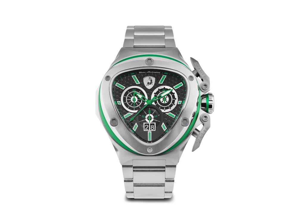 Montre à Quartz Tonino Lamborghini Spyder X Green SS, 53 mm, Chrono, T9XF-SS-B