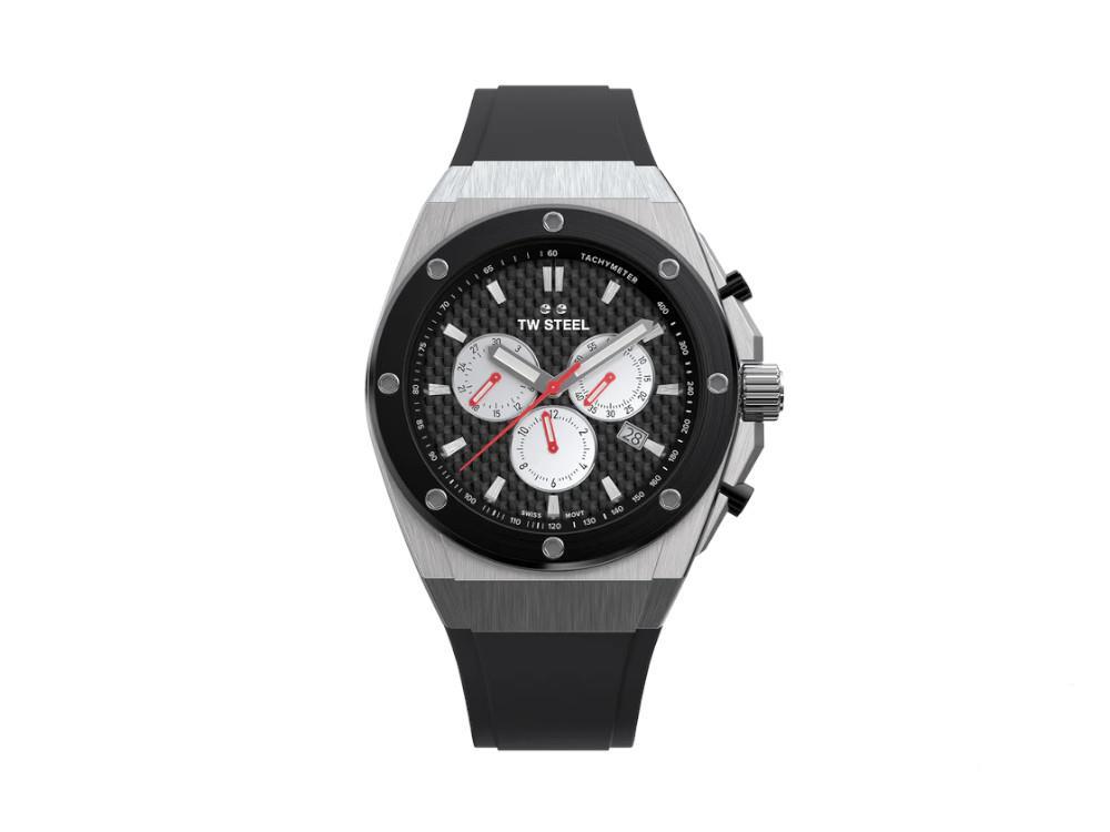 Montre à Quartz TW Steel Ceo Tech 44mm, Noir, 44 mm, Caoutchouc, CE4049