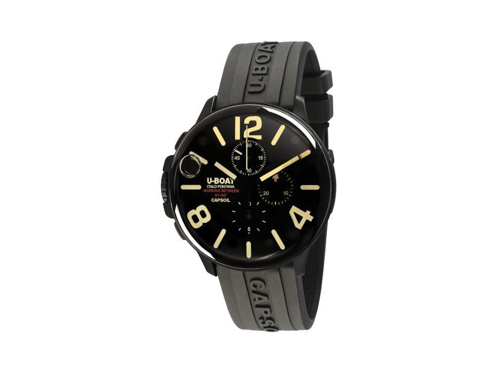 Montre à Quartz U-Boat Capsoil Chrono DLC, Noir, 45 mm, 8109/C