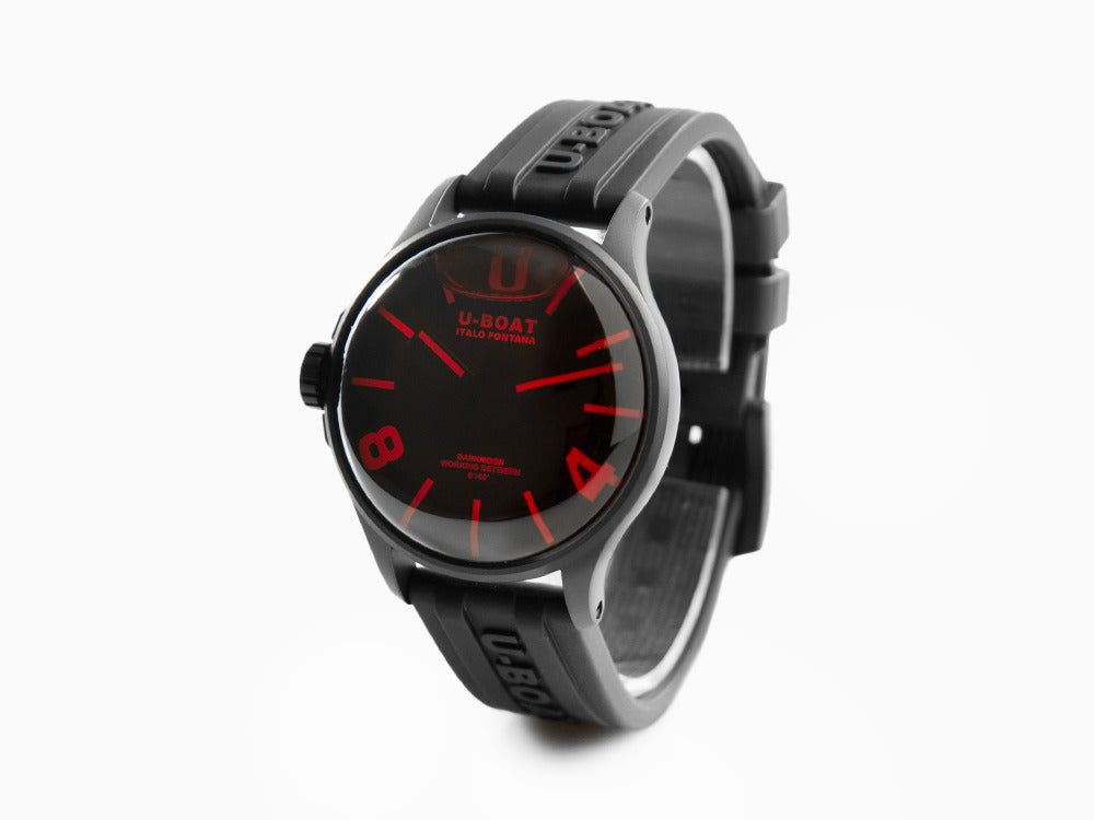 Montre à Quartz U-Boat Capsoil Darkmoon Soleil, PVD, 40 mm, Rouge, 9306