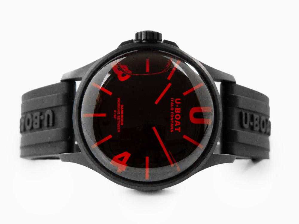 Montre à Quartz U-Boat Capsoil Darkmoon Soleil, PVD, 40 mm, Rouge, 9306