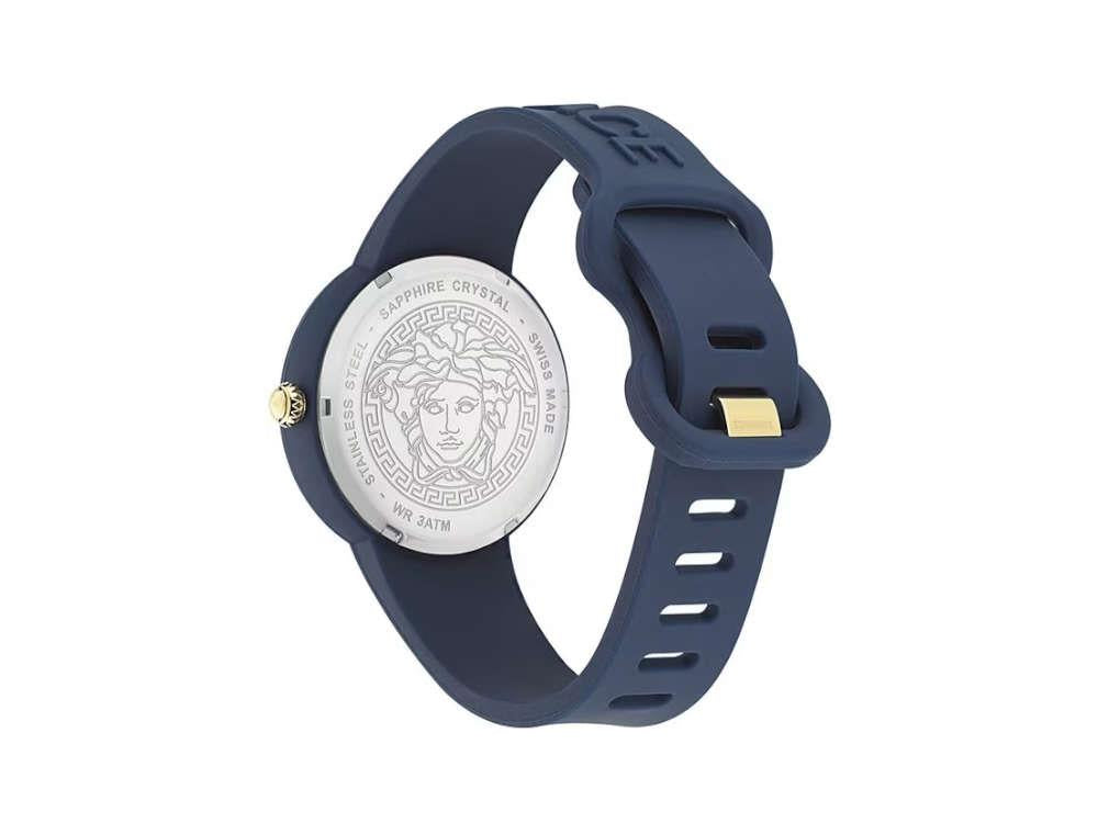 Montre à Quartz Versace Medusa Pop, Silicone, Bleu, 39 mm, VE6G00623