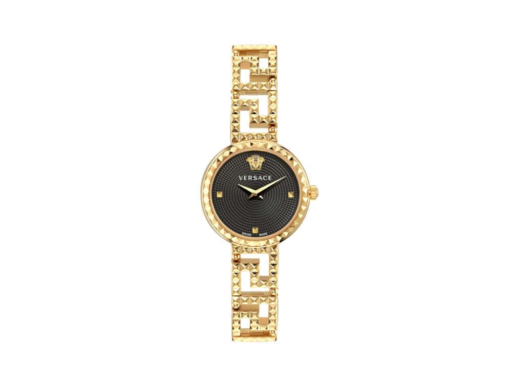 Montre à Quartz Versace Greca Goddess, PVD Or, Noir, 28 mm, VE7A00423