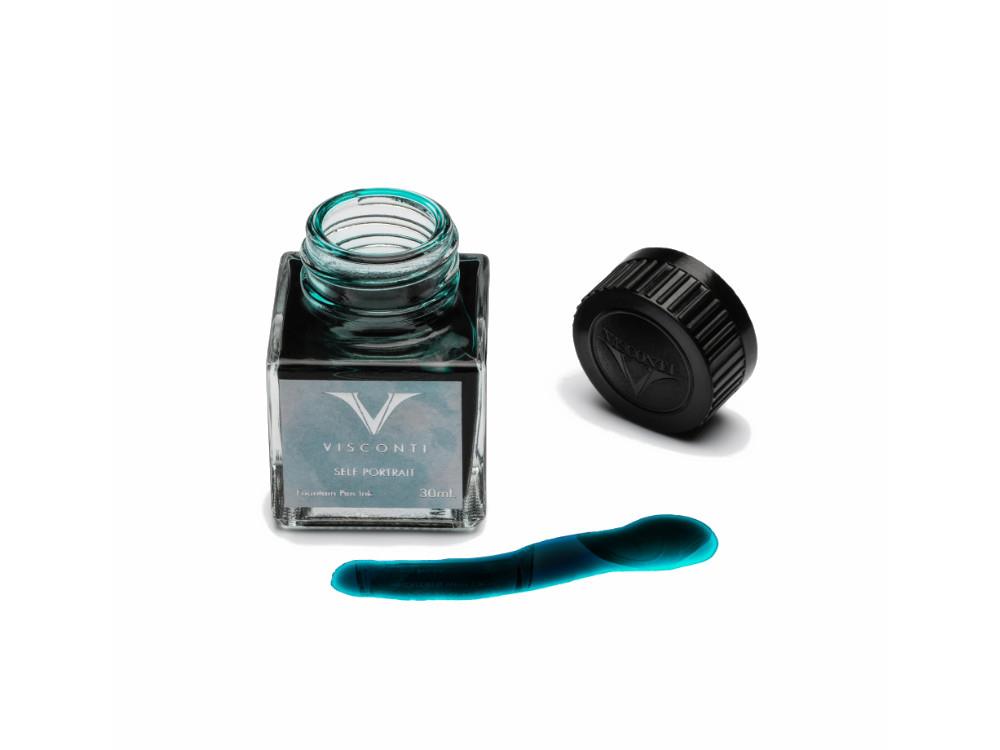 Encrier Visconti Portrait, 30ml, Bleu, Verre, INKVG-30ML25