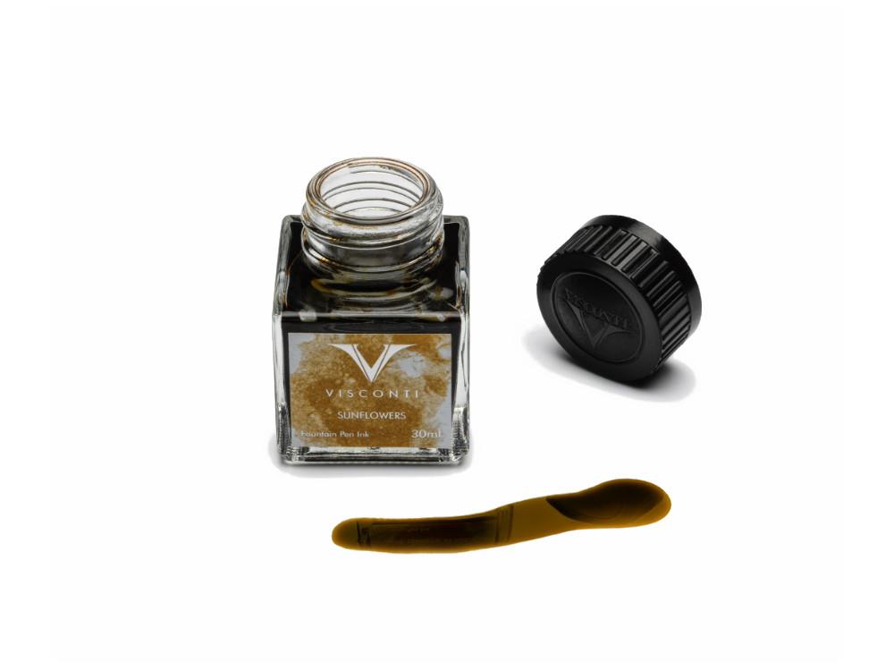 Encrier Visconti Sunflower, 30ml, Ochre, Verre, INKVG-30ML54