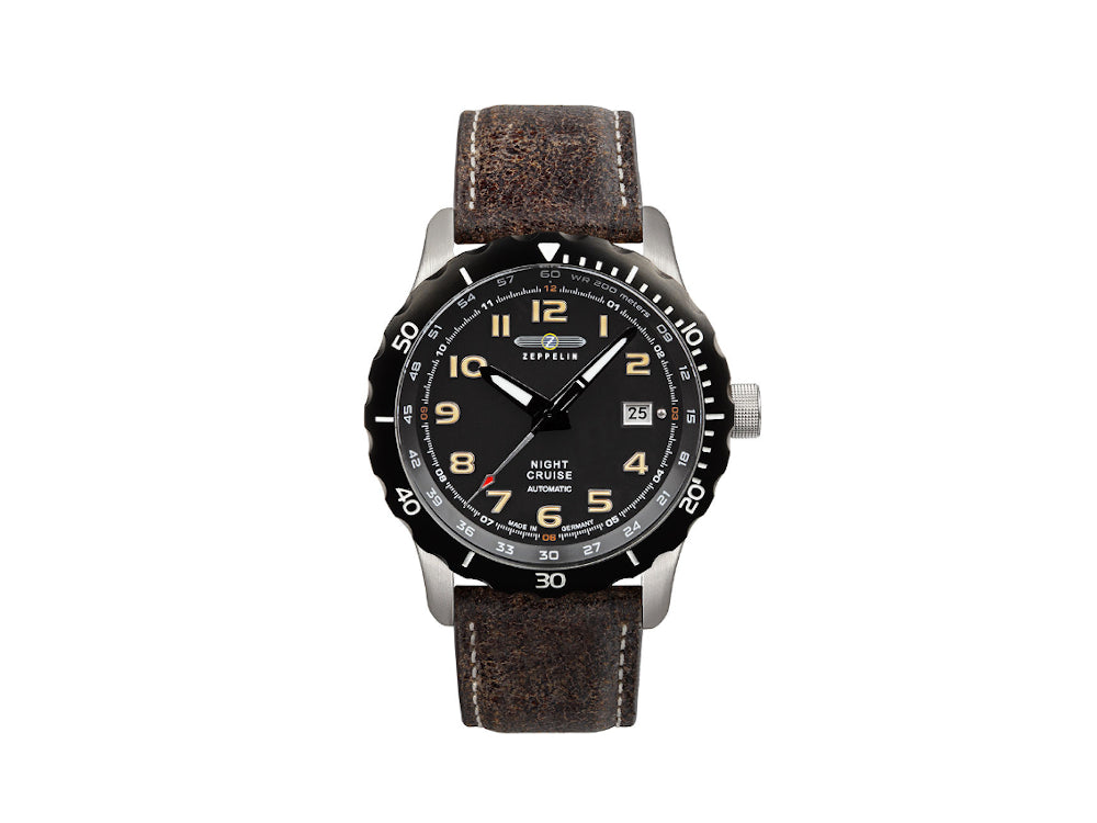 Montre Automatique Zeppelin Night Cruise, Noir, 42 mm, 7264-5